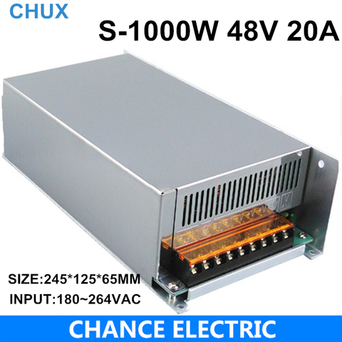 48V 20A 1000W Switch Power Supply Driver Display 200V~240V Switching Power Supply 48v For LED Strip Light ► Photo 1/6