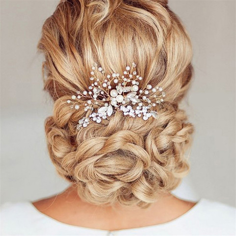 1PC Pearl Women Hair Combs Wedding Hair Accessories Hair Pin Rhinestone Tiara Clips Crystal Crown Bride Bridesmaid Hair Jewelry ► Photo 1/6