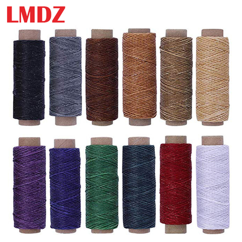 LMDZ 12Color/Set 50m 150D Leather Sewing Waxed Thread Flat Waxed Sewing Thread Wax line  Stitching Thread for Leather Craft DIY ► Photo 1/6