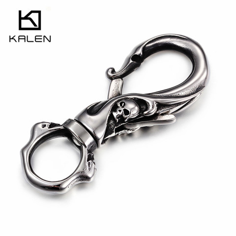 Kalen New Cool Men's Key Chains High Quality Stainless Steel Skull Pattern Key Chains Fashion Punk Biker Accessories Jewelry ► Photo 1/6