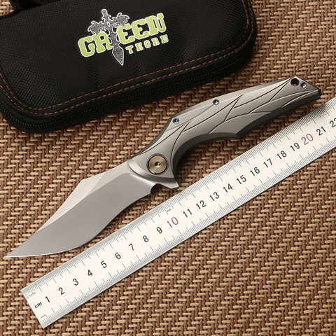 Green thorn original design quick-opening folding knife M390 blade TC4 titanium alloy handle camping outdoor bag knife EDC tool ► Photo 1/1