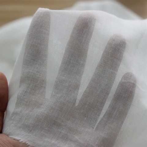 SUJASANMY Soild White Color 60X60/70X70 Thin Cotton Voile Fabric Gauze Clothing Lining Tissu Garment Pocket Textile One Meter ► Photo 1/5
