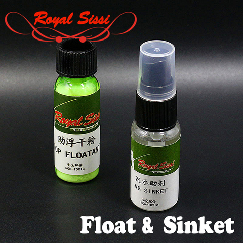 Royal Sissi Floatant Powder&sinket additives combo fly fishing chemical dry fly floating powder 20ml&wet fly sinking liquid 20ml ► Photo 1/6