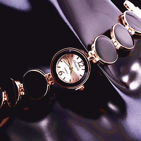 Women Watch Ladies Nobler Fashion Casual 5 Colors Wafer Design Round Dial Bracelet Watch Mujor Quartz Wristwatch Female Relojes ► Photo 1/6