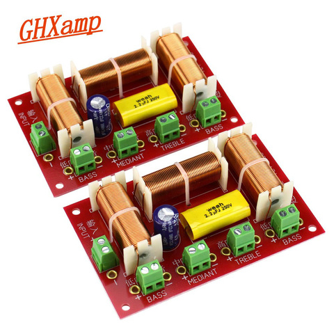 GHXAMP Treble + Midrange + Dual Bass Speaker Crossover Audio 4-Way 3 Way Crossover Speakers Filter Frequency Divider 200W 2PCS ► Photo 1/5
