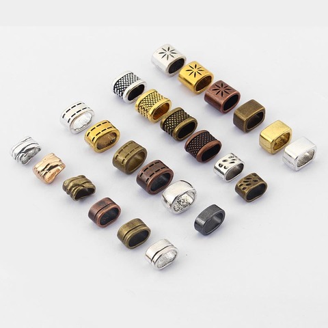 10pcs Fashion Jewelry Charms Slider Beads Spacer For 10*6mm Licorice Leather Cord Bracelet Bangle Jewelry Accessories Findings ► Photo 1/6
