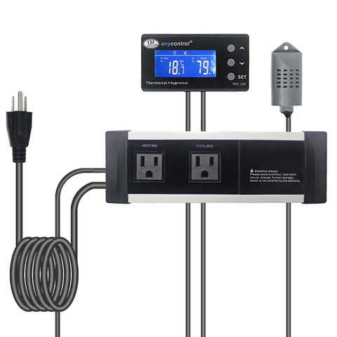 THC-220 EU/US/UK Digital Thermostat Hygrostat 220V 50/60Hz Temperature Regulator Humidity Controller Relay Thermostat Control ► Photo 1/6