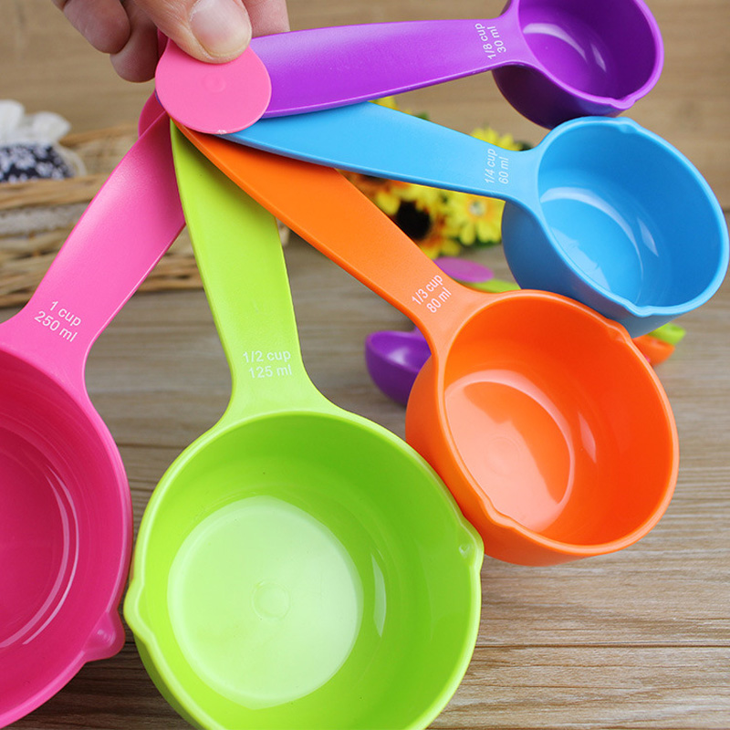 Measuring Cups Spoons Baking  Plastic Measuring Spoons Scale - 5pcs/set  7color - Aliexpress