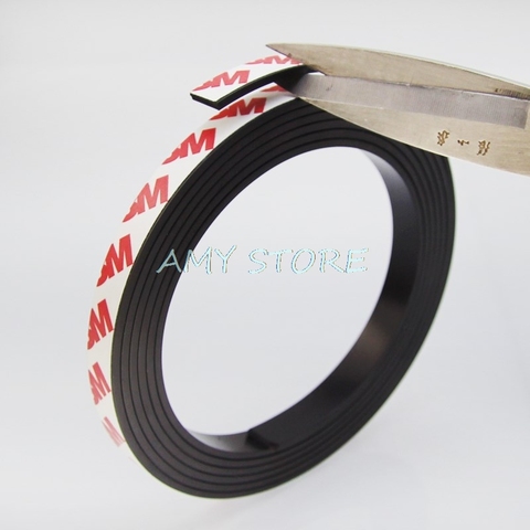1Meter 10x1mm Soft Rubber Magnetic Strip Self Adhesive Flexible Magnet DIY Stripe Tape For Door Curtain ► Photo 1/2