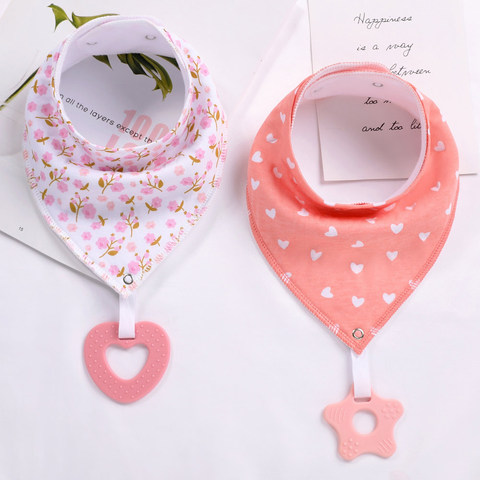 100% Organic Cotton Baby Bandana Drool Bibs and Teething Toys Super Absorbent and Soft Unisex Newborn Baby Bibs ► Photo 1/6