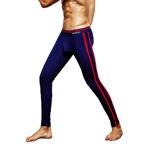 Men's Thermal Underwear winter Warm Cotton Long Johns Pants Sexy Pouch Men Legging Tight Pajama Bottom Sleep Pant Low Rise ► Photo 1/6
