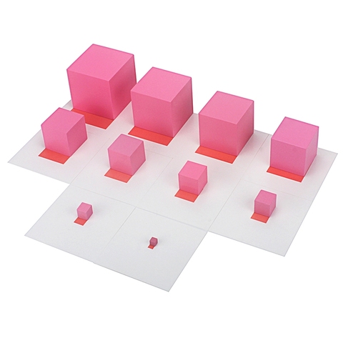 Montessori Materials Pink Tower with 10Pcs Stand Cards 0.7-7CM Early Childhood Education Preschool Kids Toys Brinquedos Juguetes ► Photo 1/5