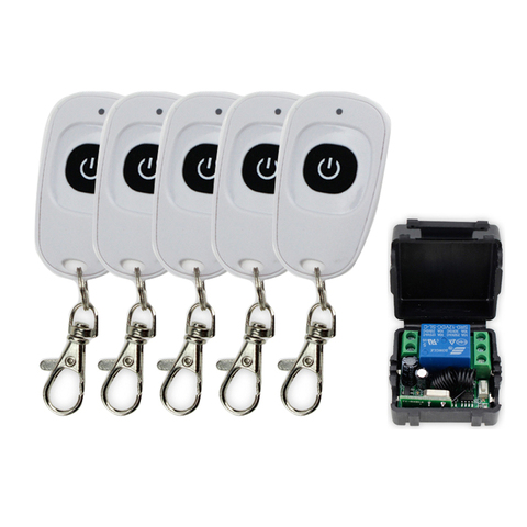 315MHz/433MHz DC12V 1CH wireless remote control switch+receiver module receiver to control electric lock 1/2/3/4/5 transmitter ► Photo 1/6