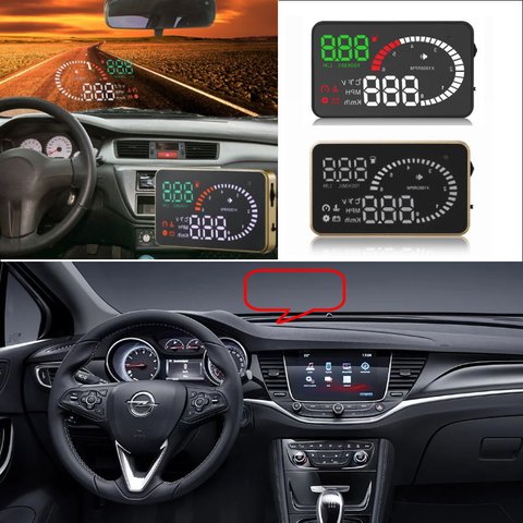 Car HUD Head Up Display For Opel Astra/Insignia/Mokka/Zafira/Corsa AUTO OBD Safe Driving Screen Projector HUD OBD II Connector ► Photo 1/1