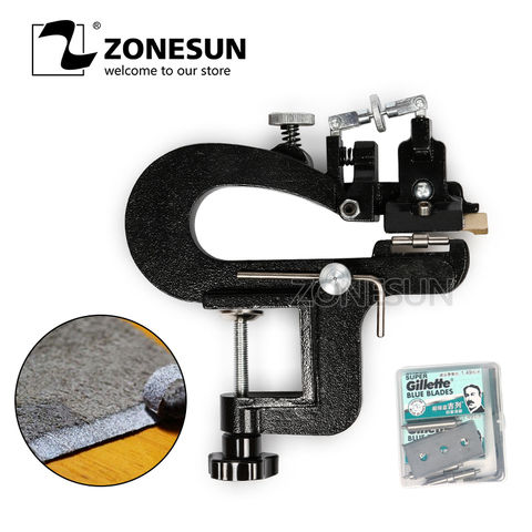 Zonesun Manual Leather Craft Paring Machine Edge Skiving Hand Leather Peeler Tool Leather Paring Device Edge Cut Splitter Skiver ► Photo 1/5