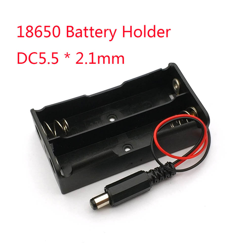 1 Pcs new Power bank 18650 Battery Holder Plastic Battery Holder Storage Box Case for 2x18650 With DC5.5 * 2.1mm power plug ► Photo 1/6