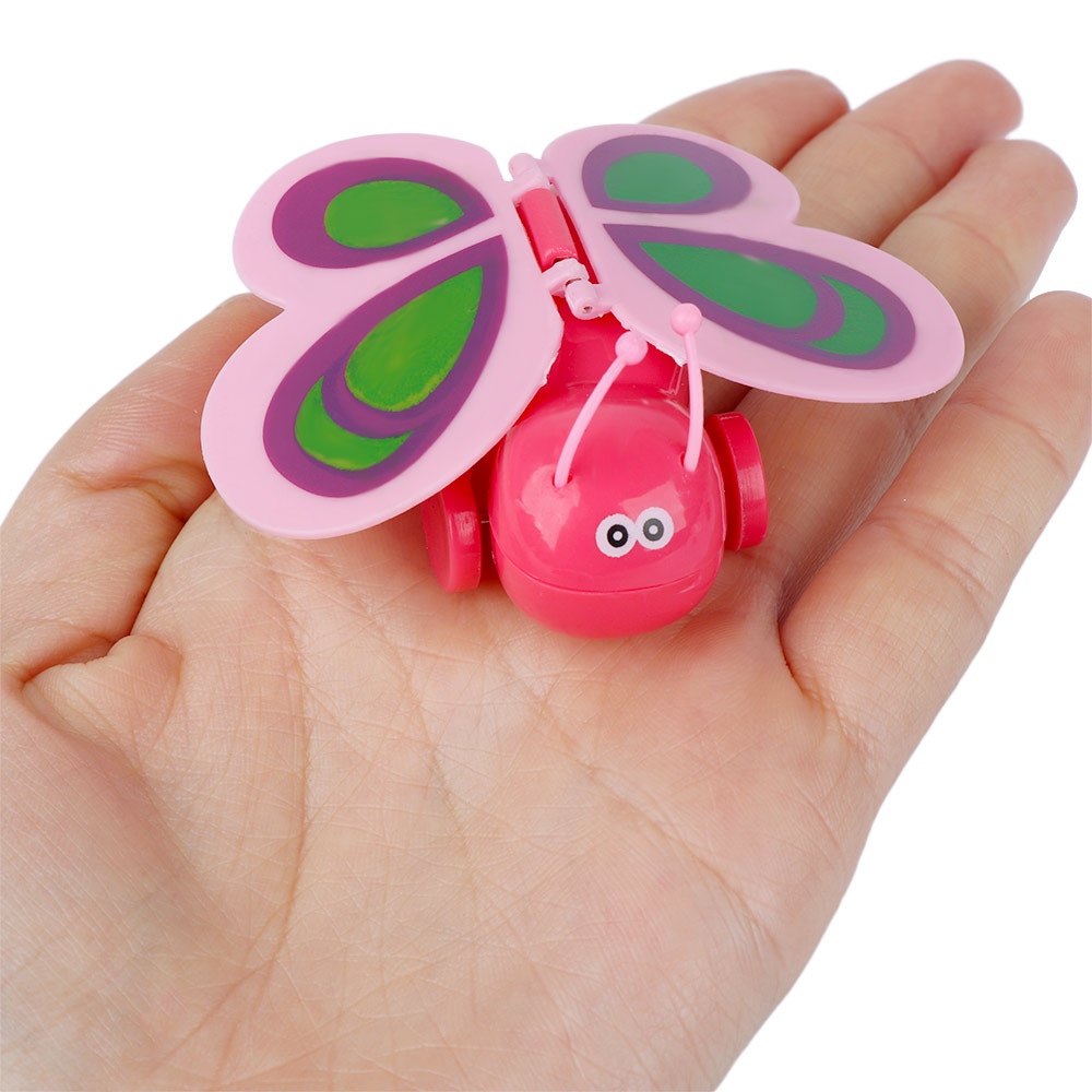 Lovely Mini Butterfly Plastic Flapping Wing Wind Up Color Random Toy Kid Gift 