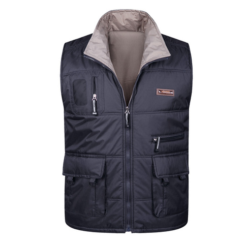 Winter Thick Warm Cotton Vest For Men Spring Autumn Male Casual Multi Pocket Photographer Sleeveless Baggy Jacket Mens Waistcoat ► Photo 1/6