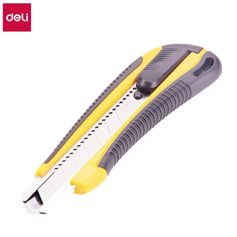 DELI E2064 Soft Touch Auto Lock Cutter Wood Box Paper Cutter Metal Stationery  Utility Craft Knife Cutter Cutting Knife ► Photo 1/5