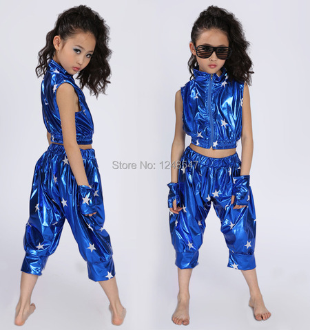 2022 Jazz Dance Boy and Girls Stage Dance Clothing Set Child Kids Hip Hop Performance Short Pants Jazz Dance Costumes ► Photo 1/1