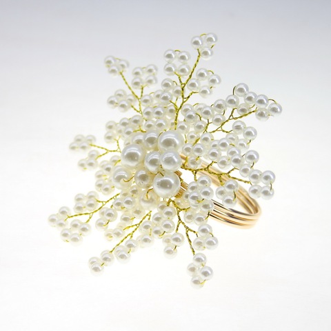 free shipping pearl napkin ring beads napkin holder for wedding many colors 12 pcs ► Photo 1/6