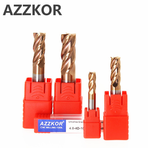 Milling Cutter Alloy Coating Tungsten Steel Tool Cnc Maching Hrc55 Endmill Azzkor Top  Milling Cutter Kit Milling Machine Tools ► Photo 1/6
