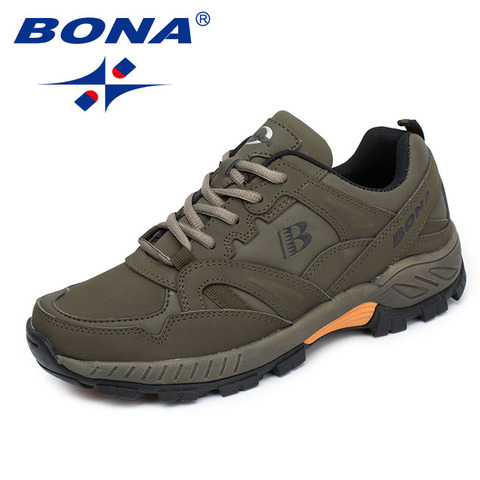 BONA New Classics Style Men Hiking Shoes Lace Up Men Athletic Shoes Outdoor Jogging Sneakers Comfortable Soft Fast Free Shipping ► Photo 1/6