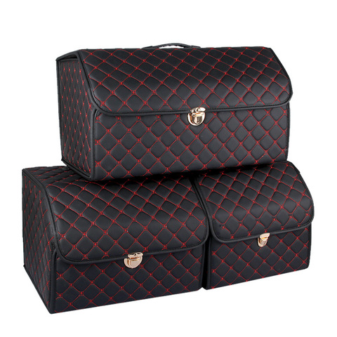 Luxury PU Leather trunk organizer Box Storage Bag Folding Folding