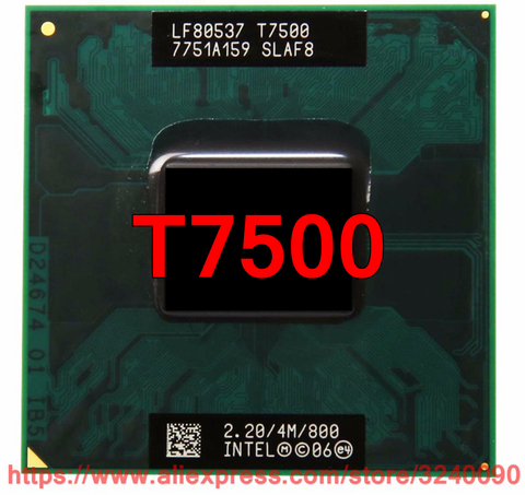 Original Intel Core Duo T7500 CPU (4M Cache,2.2GHz,800MHz FSB) ,Dual-Core Laptop processor for 965 chipset free shipping ► Photo 1/1