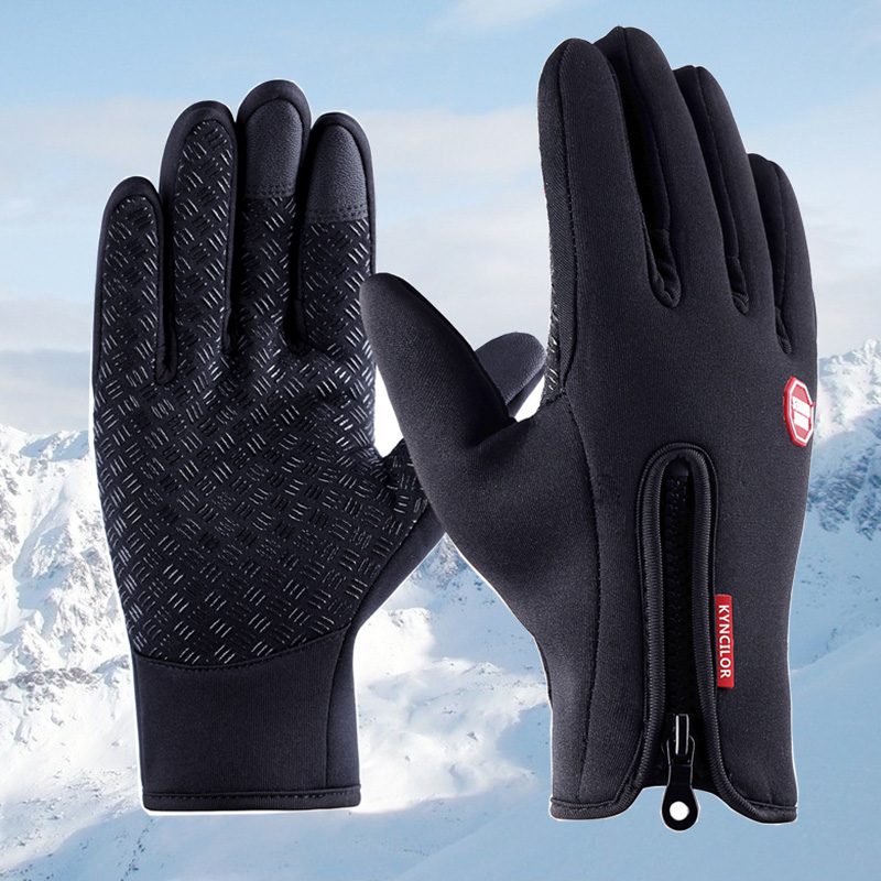 Men Women Bicycle Cycling Winter Gloves Thermal Warm Touch Screen Full Finger 