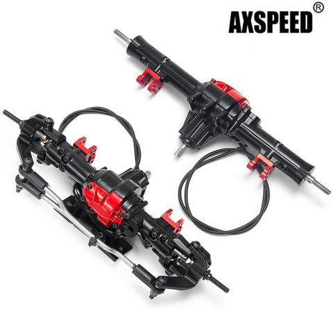 1pc Front and Rear Axle with lock Metal Front and Rear Axle Assembly Set Cimbing Car Axle for 1/10 AXIAL SCX10 D90 RC Crawler ► Photo 1/6