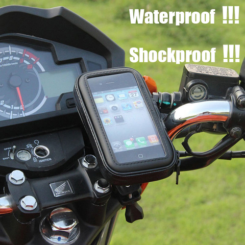 Motorcycle Phone Holder Mobile Stand Support for iPhoneX XR XS MAX 8 7 6s GPS Bike Holder With Waterproof Bag Soporte Movil Moto ► Photo 1/6