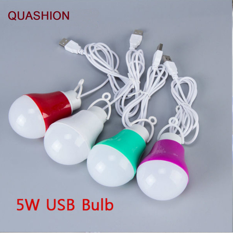 Colorful PVC 5V 5W USB Bulb Light portable Lamp LED 5730 for hiking camping Tent  travel Work With Power Bank Notebook ► Photo 1/6