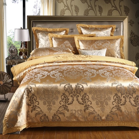 Sateen Cotton Gold Duvet, Gold Bedding Sets King Size