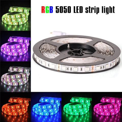 LED Strip 5050 RGB lights 12V Flexible Home Decoration Lighting 5050 No waterproof LED Tape RGB/White/Warm White/Blue/Green/Red ► Photo 1/6