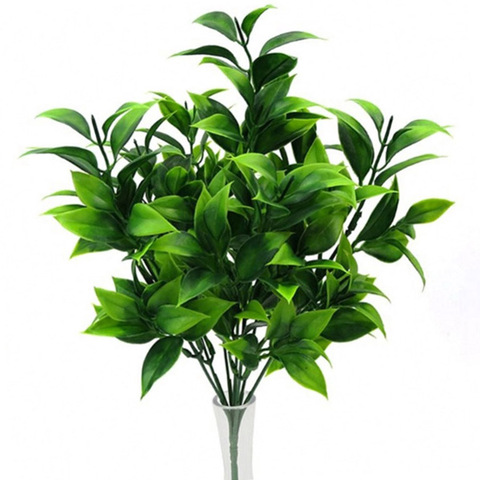 7 branches green artificial plants for garden bushes fake grass eucalyptus orange leaves faux plant for home shop decoration ► Photo 1/6