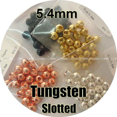 Pick Color / 5.4mm, 25 Slotted Tungsten Beads, Fly Tying, Fishing ► Photo 1/1