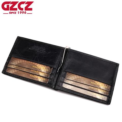 Men Money I Clip Wallet Genuine Leather Fashion Women Card Money Holder Purse Male Money Case Cuzdan Portfel portefeuille ► Photo 1/1