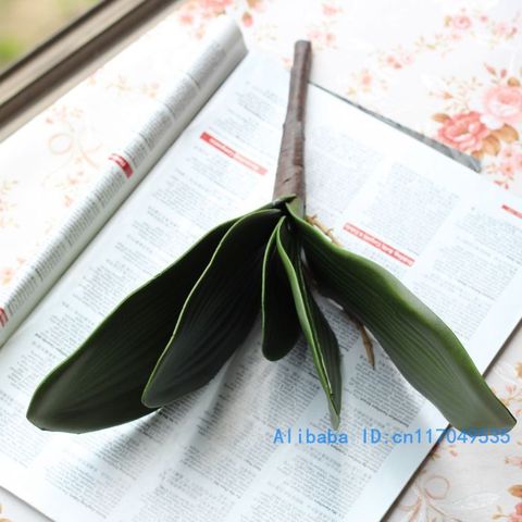 1 PCS Artificial Green butterfly orchid Leaf Plastic Flower Leaf Home Wedding Party Decoration F11 ► Photo 1/6