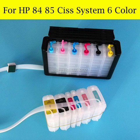 1 Set Ciss System For HP 84 85 For HP Designjet 130 90 30 C5016A C9425A C9426A C9427A Printer With Auto Reset Chip ► Photo 1/5