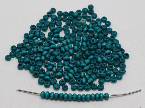 1000 Blue 4mm Round Wood Seed Beads~Wooden Beads ► Photo 1/5