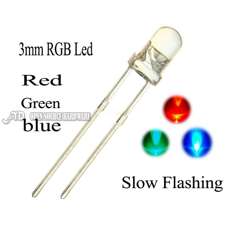 100pcs 3mm Water Clear Round Light Emitting Diode Slow Flashing  LED RGB Blinking Multicolor Flicker Ultra Bright ► Photo 1/6