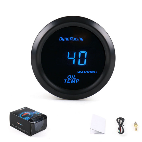 Dynoracing 2inch 52mm Blue LED Digital Car Oil Temp gauge 40-150 Celsius Oil Temperature Meter With Sensor ► Photo 1/6