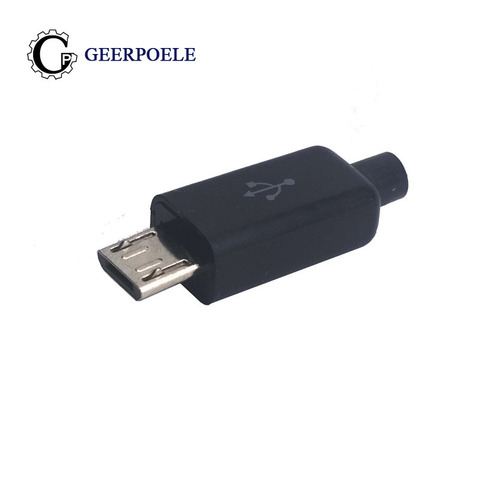 10 pcs/lot USB Male 5 Pin DIY Micro USB Connector Plastic Shell Jack Tail Sockect Plug Terminals ► Photo 1/6