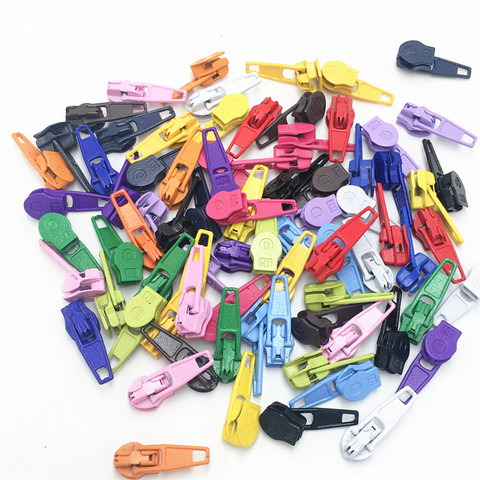  50PCS Metal Zipper Slider For Nylon Zipper 3#, Multicolor 3# Nylon Zipper Puller, DIY sewing Kits Zipper Kits ► Photo 1/6