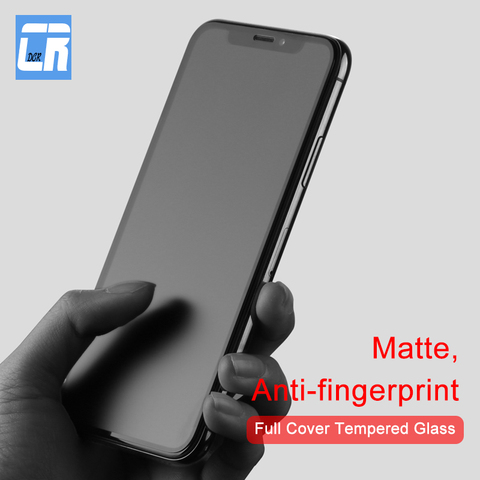 No Fingerprint Full Cover Matte Tempered Glass for iPhone X 8 7 6S Plus Screen Protector Frosted Glass for iPhone XS MAX XR Film ► Photo 1/6