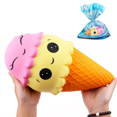 Free Shipping 28cm/18cm Soft Slow Rising Jumbo Ice Cream Squishies Kids Funny Soft Anti Stress Toy Gifts With Retail Package #DS ► Photo 1/6