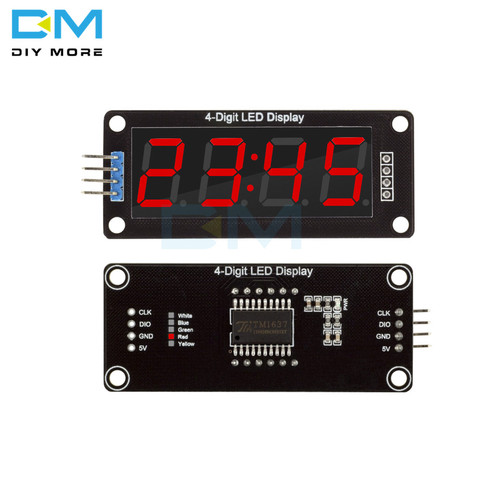 TM1637 Digital 4-Digit 0.56 RED LED Display Tube Decimal Clock Double Dots Module Board 0.56 inch For Arduino 4PIN Diy Kit ► Photo 1/4