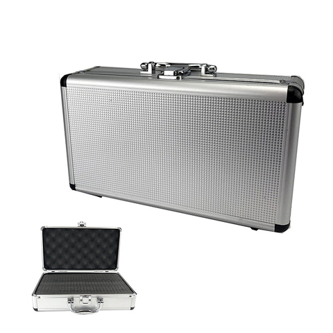 300*170*95mm Aluminum Tool Box Portable Instrument Box Storage Case Suitcase Travel Luggage Organizer Case W Lining Silver ► Photo 1/5
