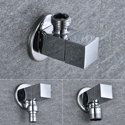 High Quailty Square Angle Valve Shut Off Water Stop Valve For Faucet and Toile Wall Mounted G1/2 Inlet and Outlet Chrome Plated ► Photo 1/6